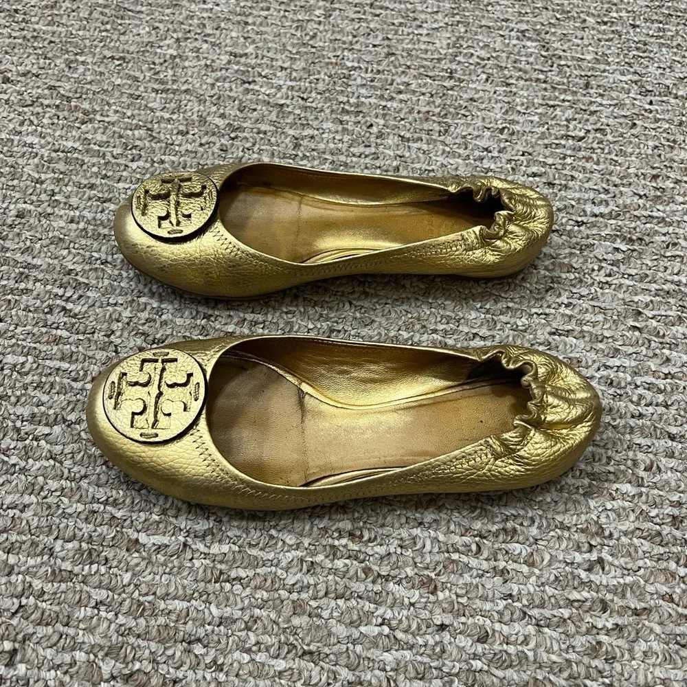 Tory Burch Gold Miller flats